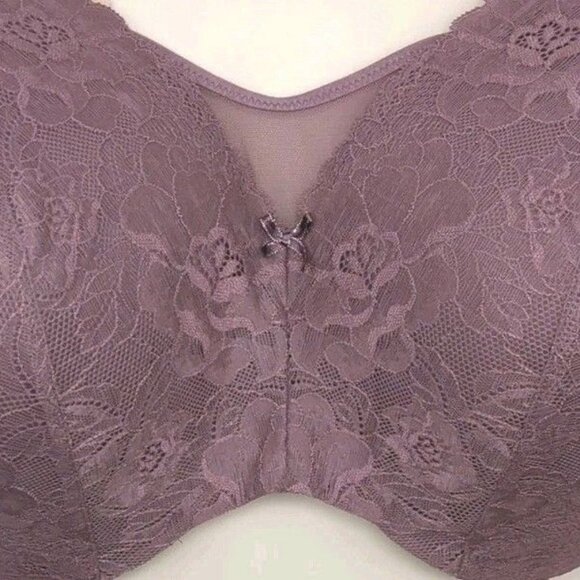 Lane Bryant Cacique Women Bra Full Coverage Lightly Lined 42DD Purple Lace - Picture 4 of 10